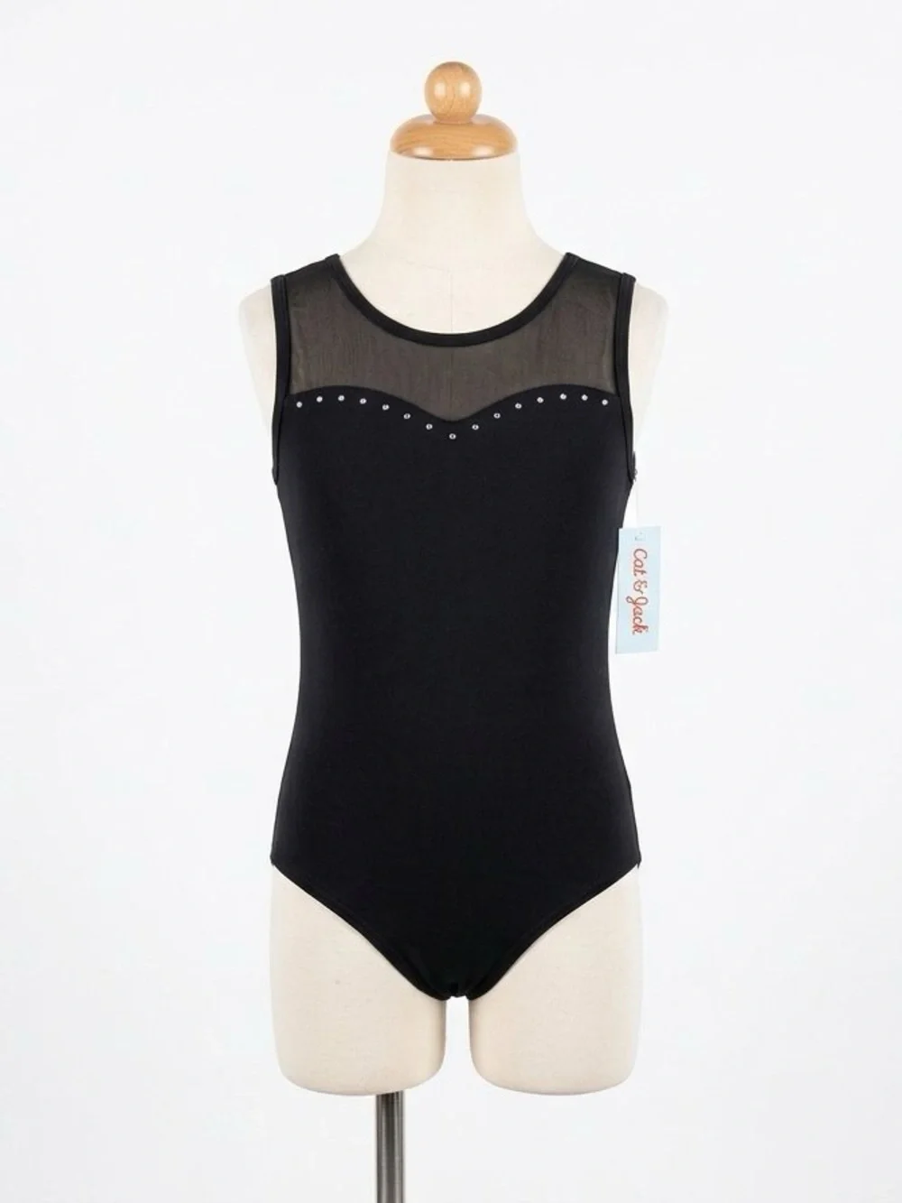 Girls' Dance Tank Mesh Leotard - Cat & Jack - Black XL (14/16)